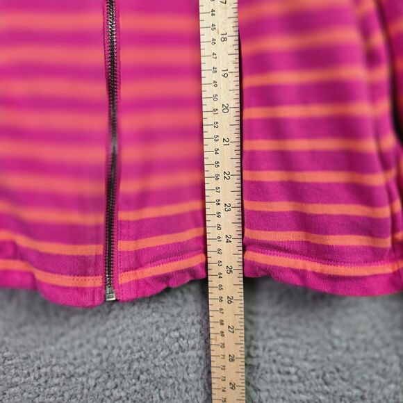 Twiggy London Pink Orange Striped Moto Jacket 3X Deep Pockets Asymmetric Zipper - Picture 8 of 16